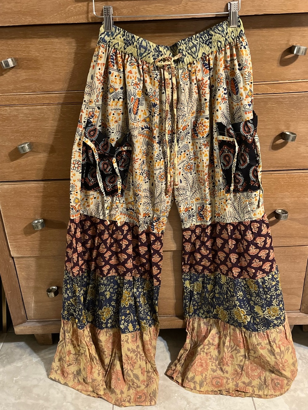 Handmade cotton print boho pants